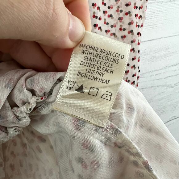 Max Studio Peplum Long Sleeve Dot Print Blouse Size S - Picture 7 of 8